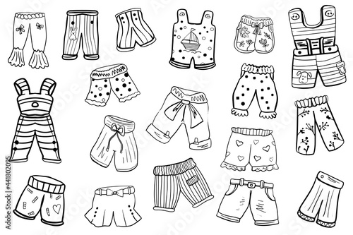 Clothes Cozy. Vector Collection. Clip art illustration of baby and children, and for adults