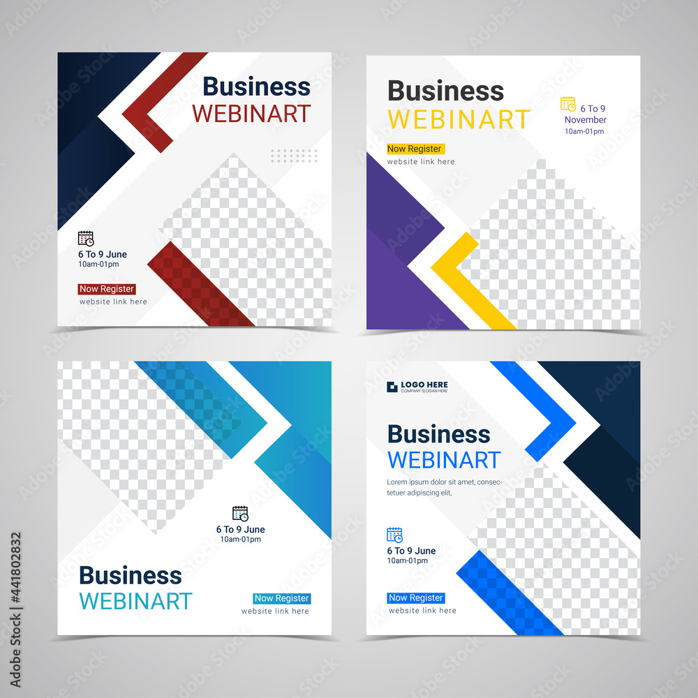 webinar Editable square Banner template Set. Live Online conference invites, other Business marketing promotion seminars Social Media Post, web internet ads trendy design for advertising announcement. webinar Editable square Banner template Set. Live Online conference invites, other Business marketing promotion seminars Social Media Post, web internet ads trendy design for advertising announcement.