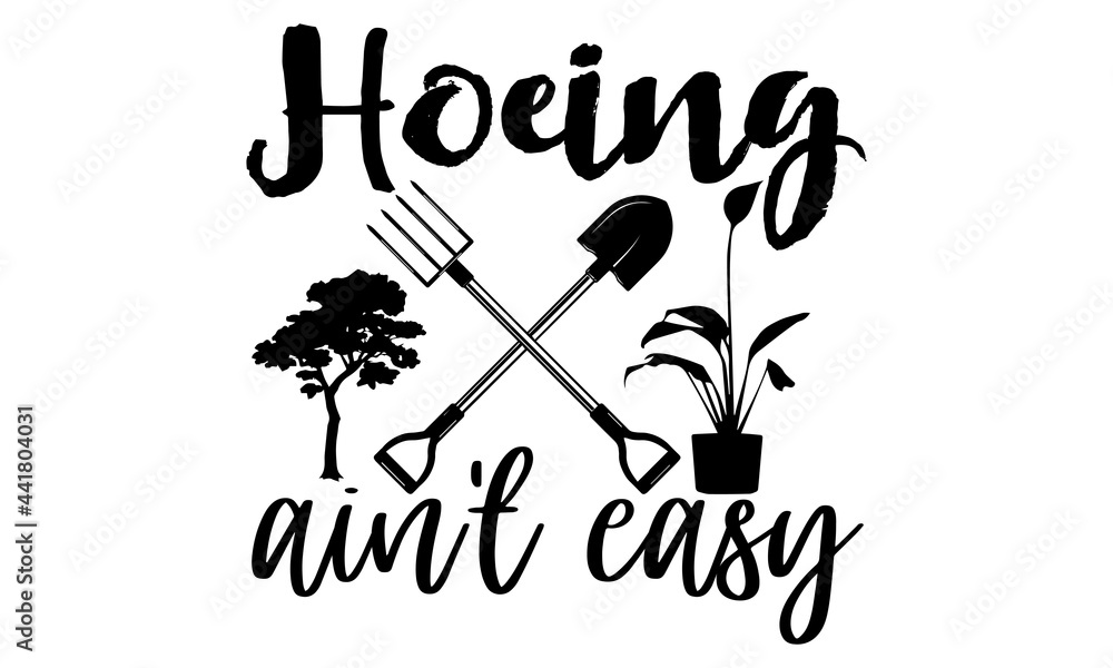 T-shirt Humour "Hoeing Ain't Easy" - Coupe Régulière Unisexe, Mélange Coton, Neuf Sans étiquette