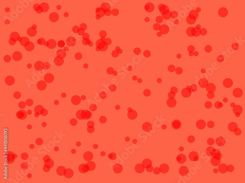 Abstract red circles with tomato background