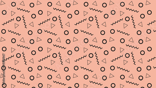 Circles and triangles 80s,seamless pattern
