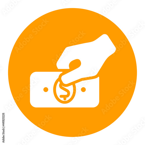 Hand holding money or money in hand glyph icon