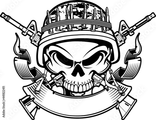 military skull vector image