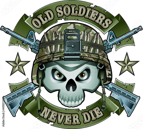 military skull vector image