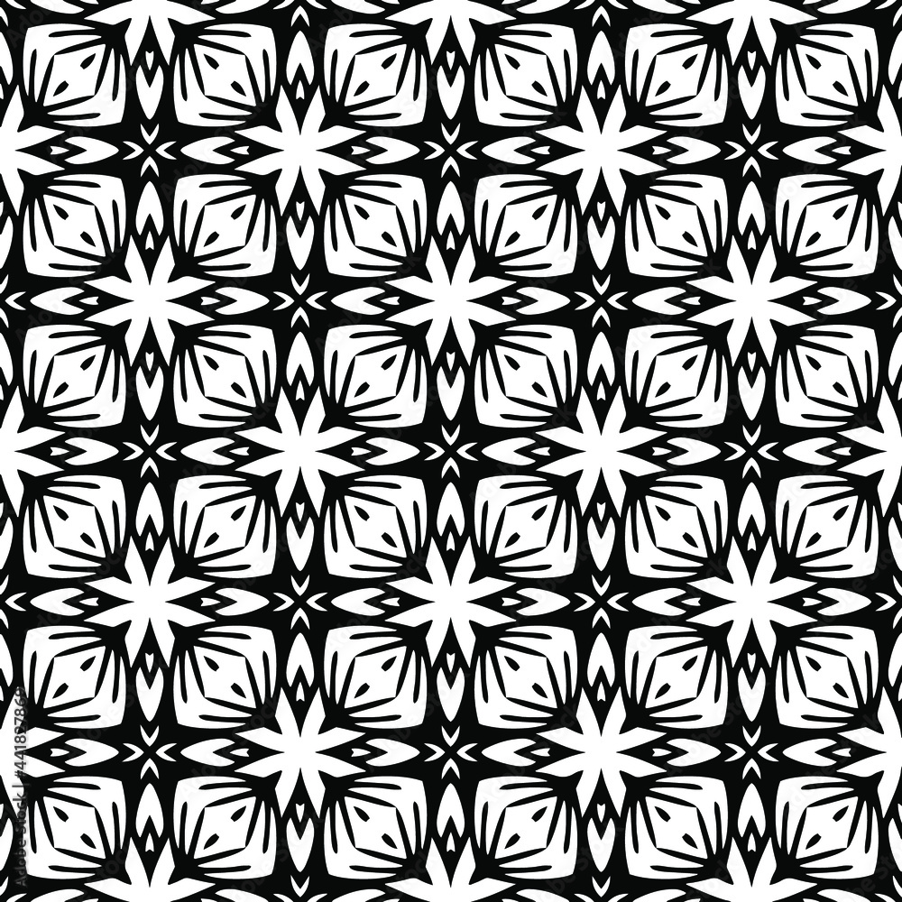 floral seamless pattern background.Geometric ornament for wallpapers and backgrounds. Black and white pattern. floral seamless pattern background.Geometric ornament for wallpapers and backgrounds. Black and white pattern.