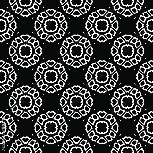 floral seamless pattern background.Geometric ornament for wallpapers and backgrounds. Black and white pattern.  © t2k4