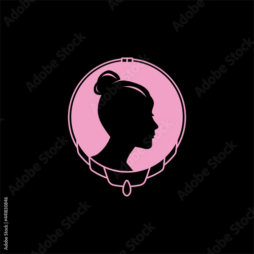 Girl on the mirror vector design