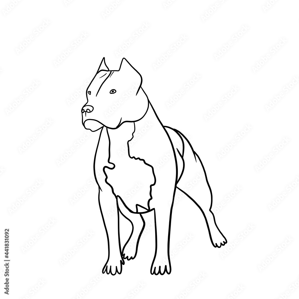 Obraz premium Simple silhouette of a pit bull