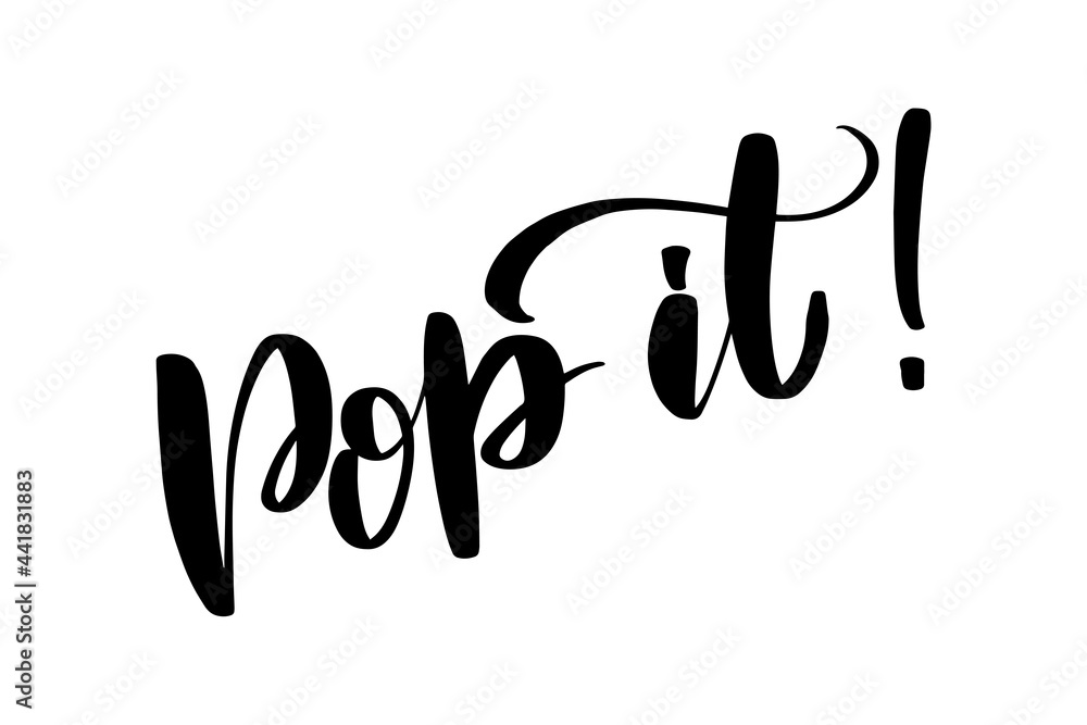 Pop it. Handwritten stock lettering typography. Vector Pop it. Handwritten stock lettering typography. Vector