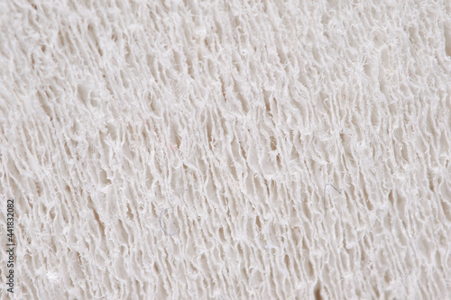Macro photography of toilet paper, white textured background