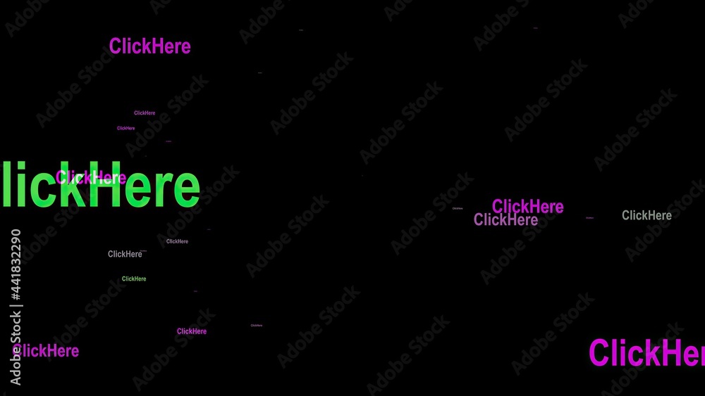 Click here text against black background Click here text against black background