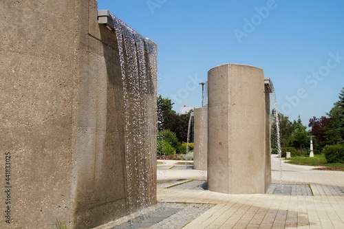 fountains at Rogucki alley in Płock, Poland