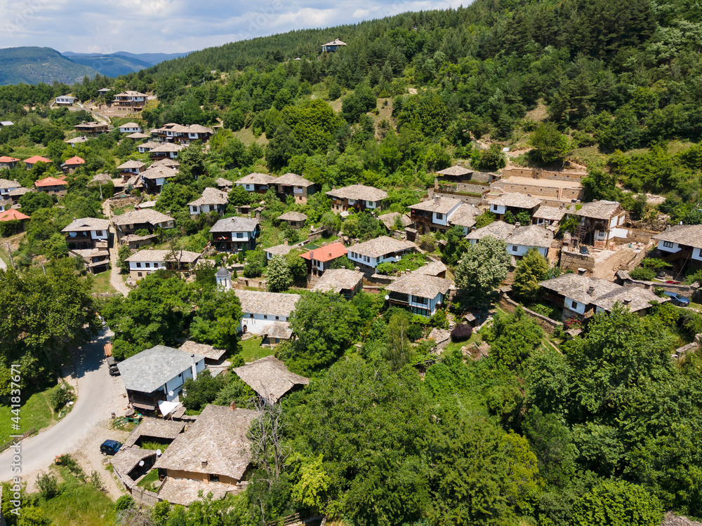 Aerial view of Village of Leshten, Bulgaria
