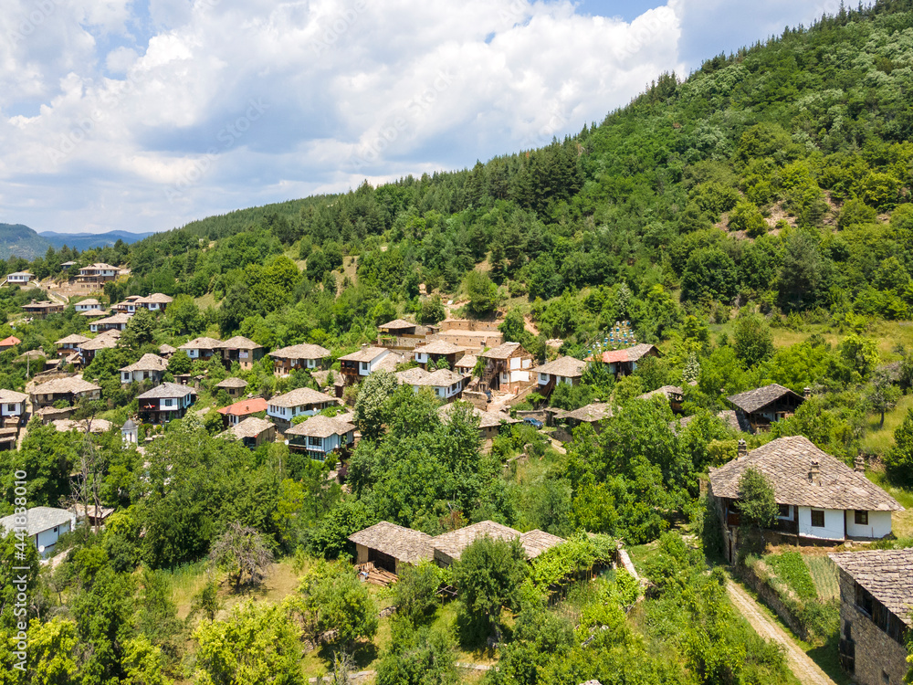 Aerial view of Village of Leshten, Bulgaria