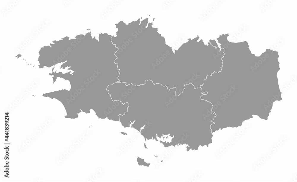 Brittany administrative map Brittany administrative map