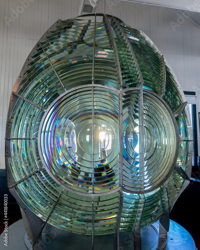 Canvastavla Double Flash Light - The massive spinning Fresnel lens of the Point Arena Lighthouse produced a unique double flash for mariners