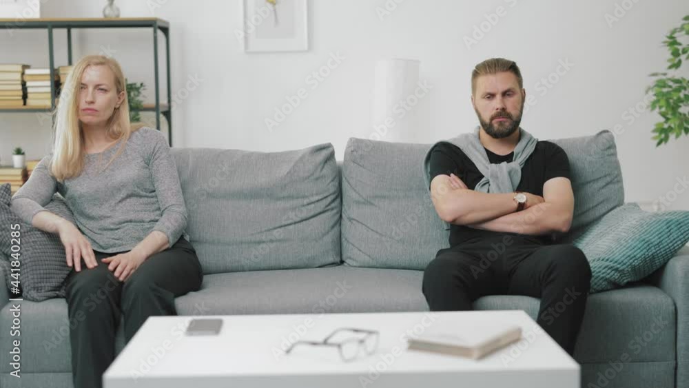 Disappointed couple keeping silence Disappointed couple keeping silence