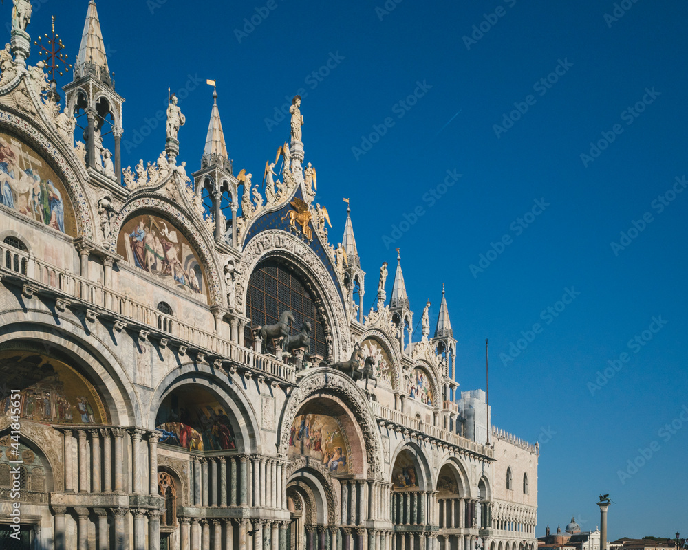 Basilica Saint Mark under blue sky in Venice, Italy