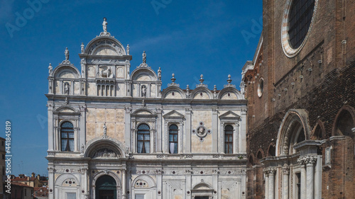 Facade of Scuola Grande di San Marco in Venice, Italy