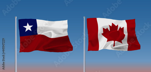 カナダとチリ共和国の国旗
