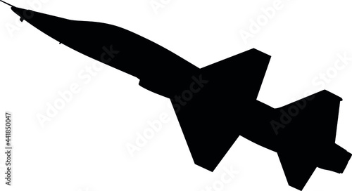 T-38 Talon is a twin-engine trainer from the US military pilots of the United States Air Force, US air force and NATO military jet realistic silhouette