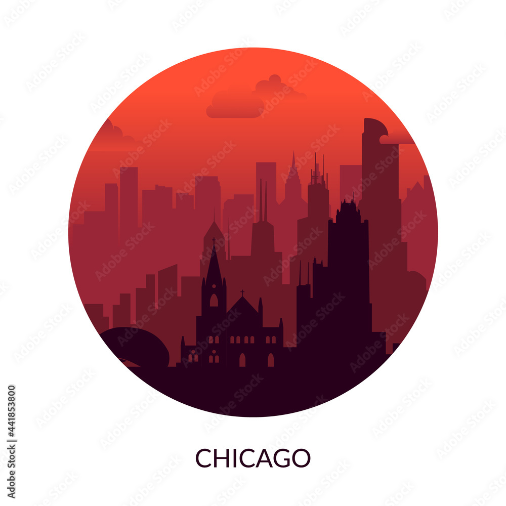 Chicago, USA famous city scape view background. Chicago, USA famous city scape view background.