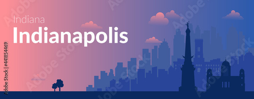Indianapolis, USA famous city scape background.
