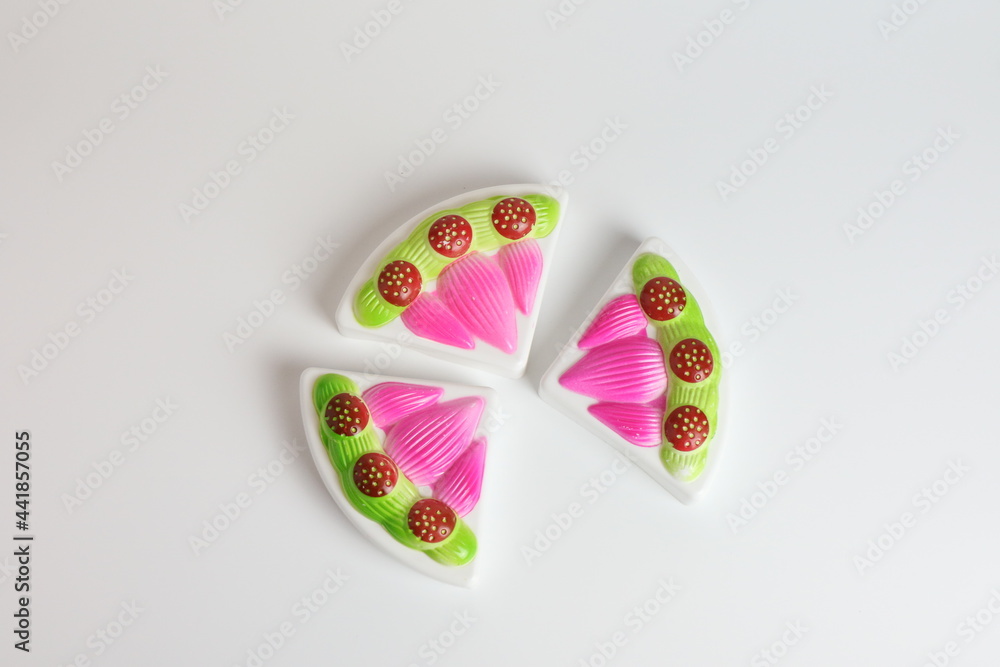 three-fourth of a toy pie three-fourth of a toy pie