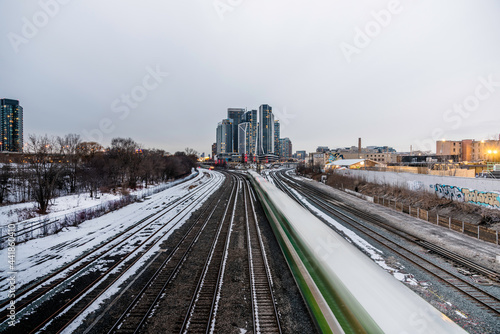 Photography February 10th 2021- Bathurst street bridge looking towards Liberty Village during sunset