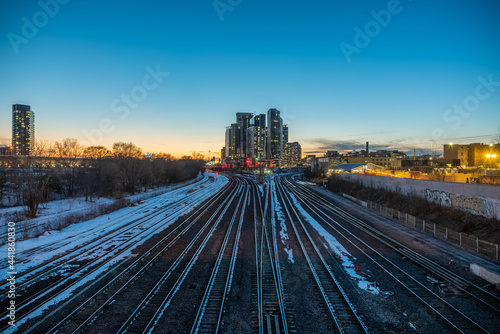 Photography Liberty Village during sunset.