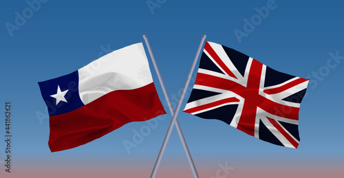 イギリスとチリ共和国の国旗