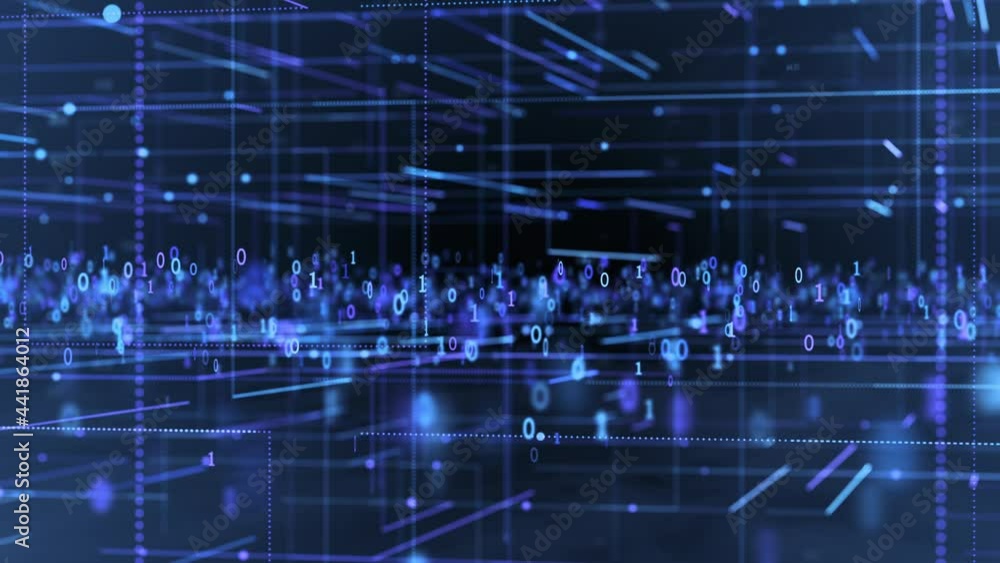 Technology grid with binary data flow Technology grid with binary data flow