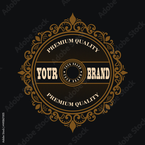 Vintage logo floral ornament style