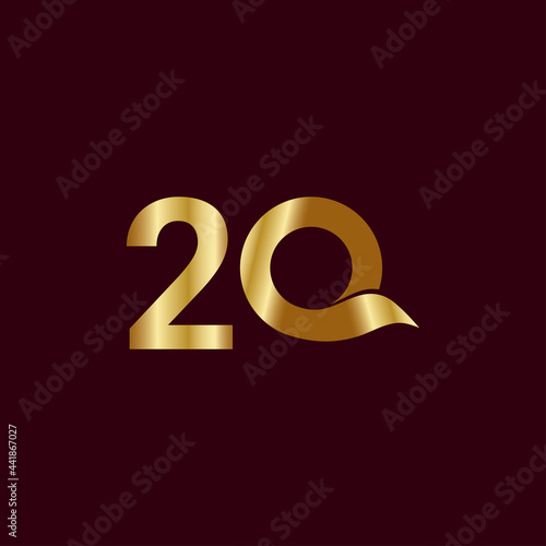 20 Years Anniversary Celebration Vector Template Design Illustration