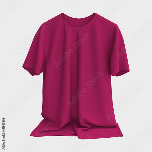 men's short-sleeve t-shirt mockup in front view, design presentation for print, 3d illustration, 3d rendering