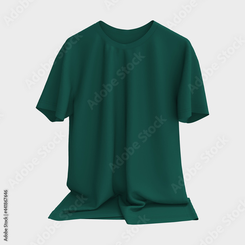 men's short-sleeve raglan t-shirt mockup in front view, design presentation for print, 3d illustration, 3d rendering