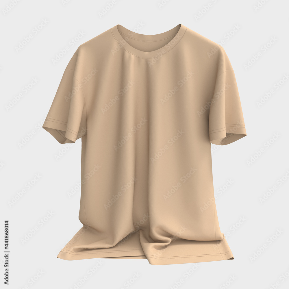 men's short-sleeve t-shirt mockup in front view, design presentation for print, 3d illustration, 3d rendering men's short-sleeve t-shirt mockup in front view, design presentation for print, 3d illustration, 3d rendering
