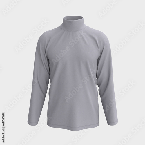 Long-sleeve turtleneck shirt, 3d rendering, 3d illustration