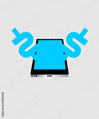 Make money from smart phone icon vector