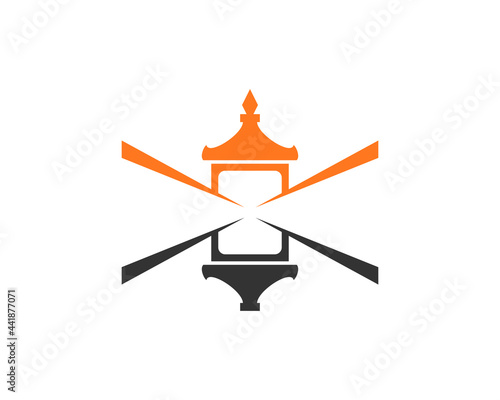 Abstract lantern with ray vector illustration