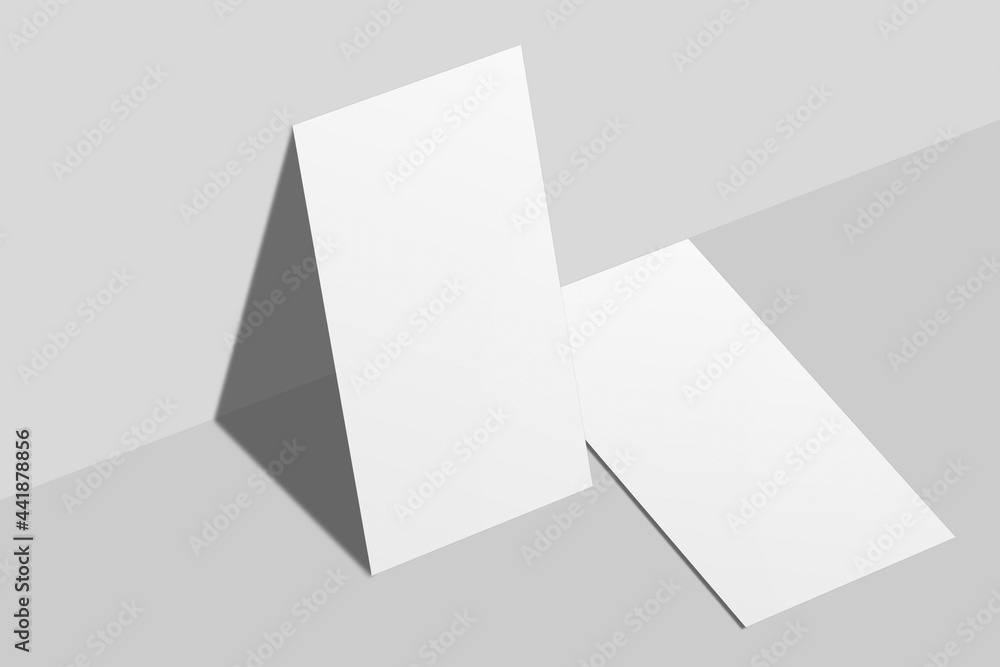 Realistic blank vertical business card illustration for mockup. 3D rendering. Realistic blank vertical business card illustration for mockup. 3D rendering.