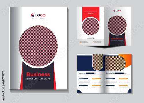 print Ready bi fold Corporate business brochure design. for Corporate identity, Leaflet cover vector layout 