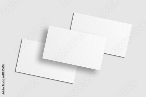 Realistic blank business card illustration for mockup. 3D rendering. © Abrar