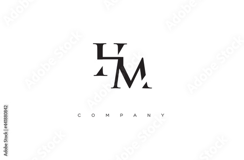 Initial HM logo design vector