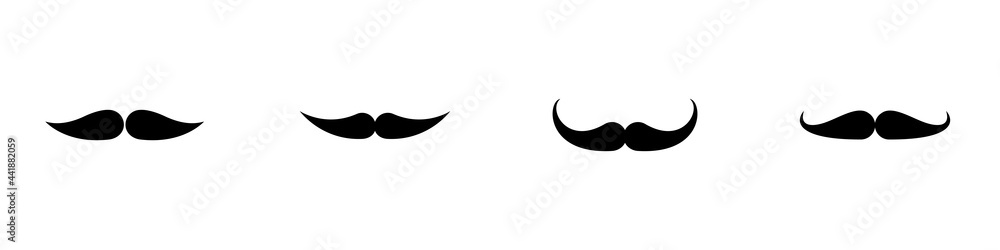 Conjunto de iconos de bigote. Mostacho. Concepto de barbería. Ilustración vectorial Conjunto de iconos de bigote. Mostacho. Concepto de barbería. Ilustración vectorial