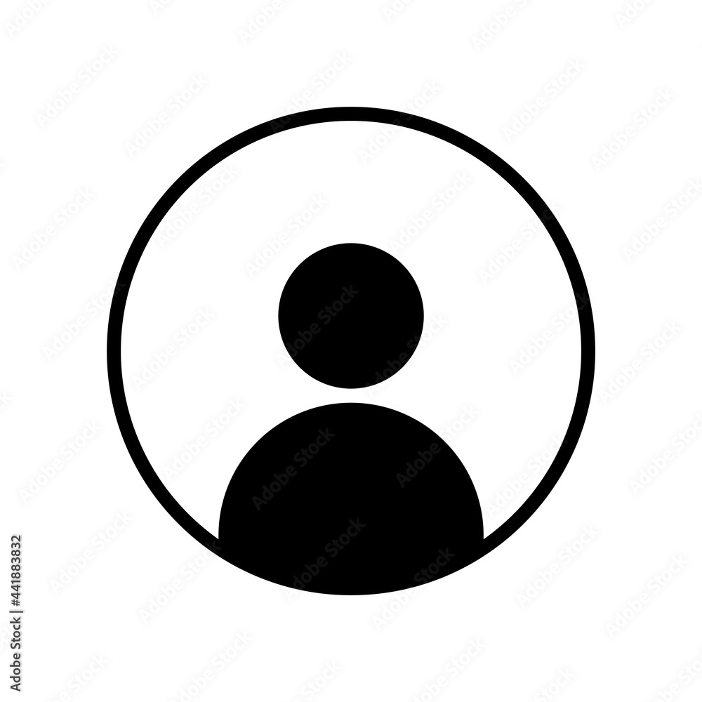 Icono de usuario o persona. Concepto de atención al cliente o imagen de perfil. Ilustración vectorial Icono de usuario o persona. Concepto de atención al cliente o imagen de perfil. Ilustración vectorial