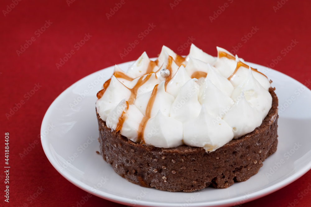 sweet dessert of tartlet and cream sweet dessert of tartlet and cream