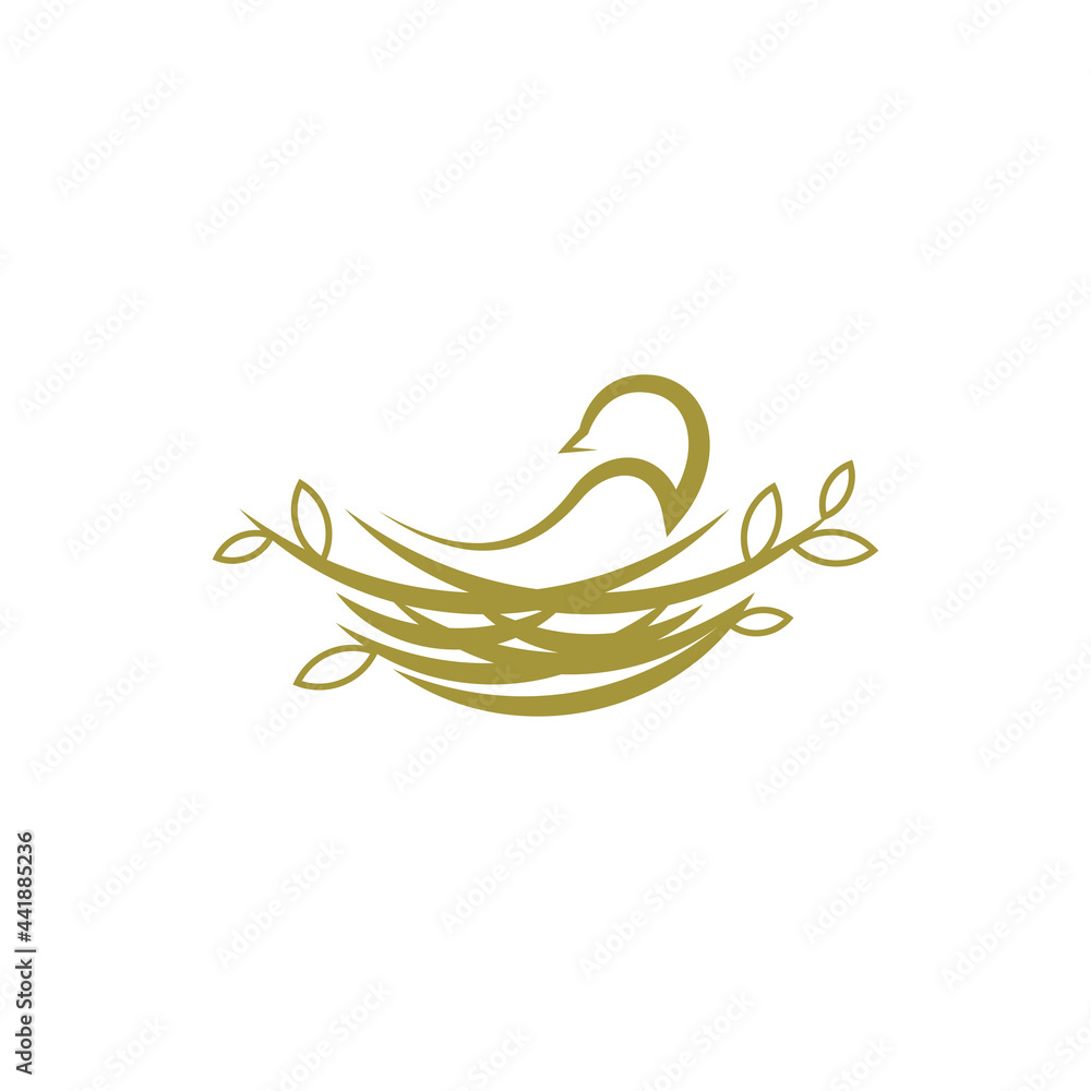 bird nest vector logo illustration. animal nature home symbol. bird nest vector logo illustration. animal nature home symbol.