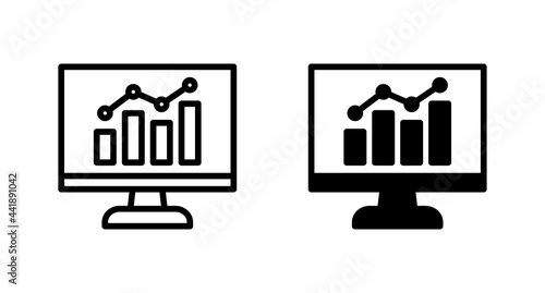 Monitor with Graph for computer, web and mobile apps