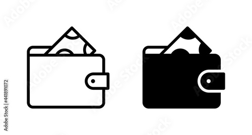 Wallet icon vector for computer, web and mobile appp